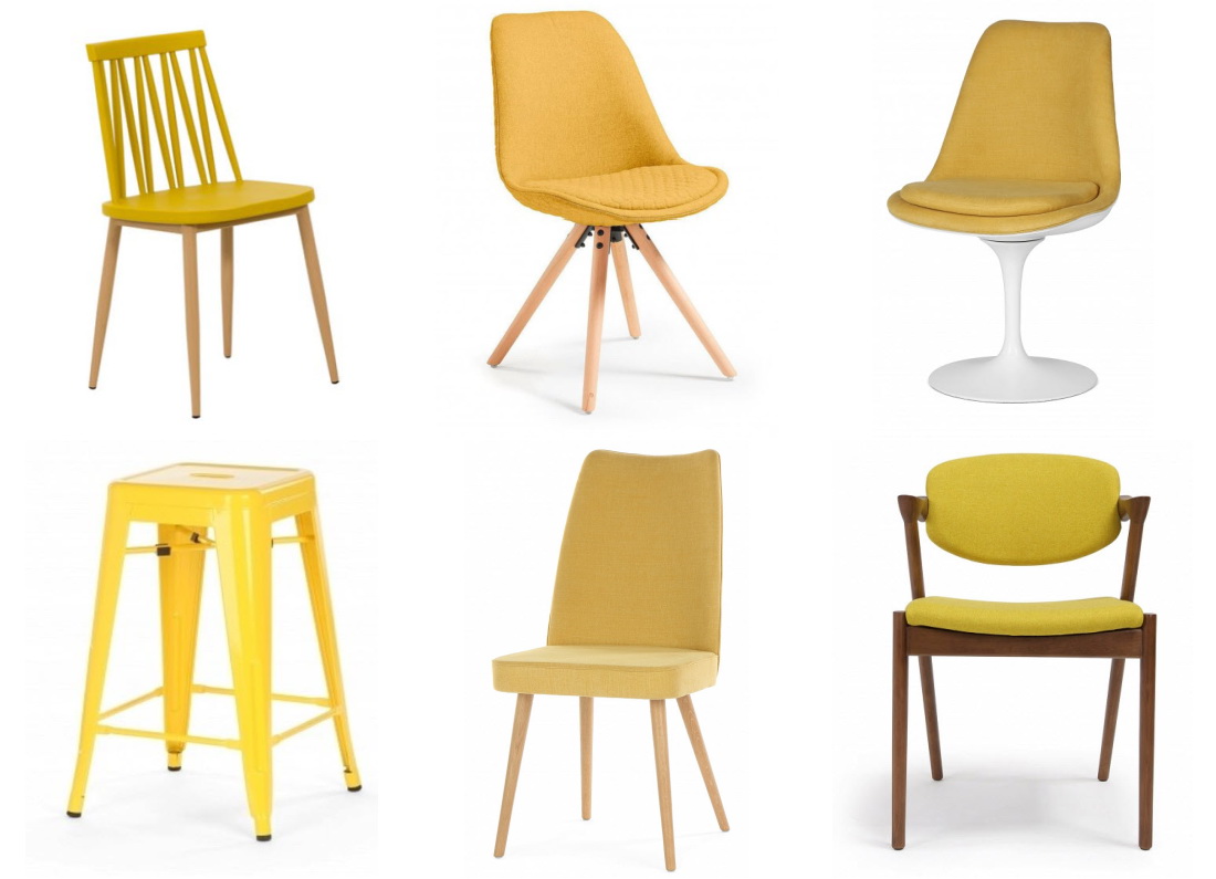 Желтые стулья для кухни