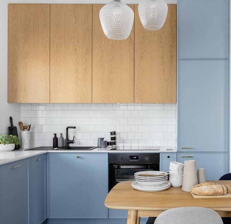 современная синяя кухня